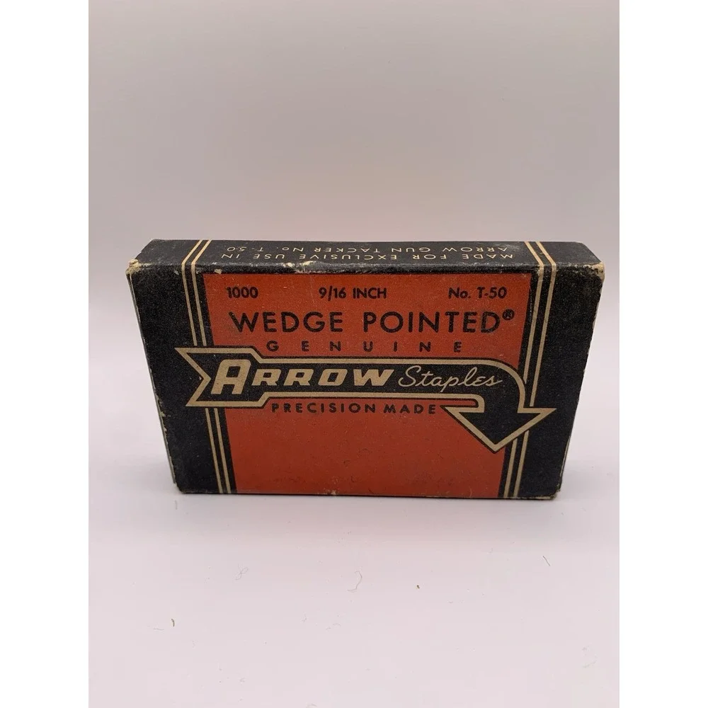 Vintage Arrow‎ Tack Pointed Staples in Original Box T-50  9/16